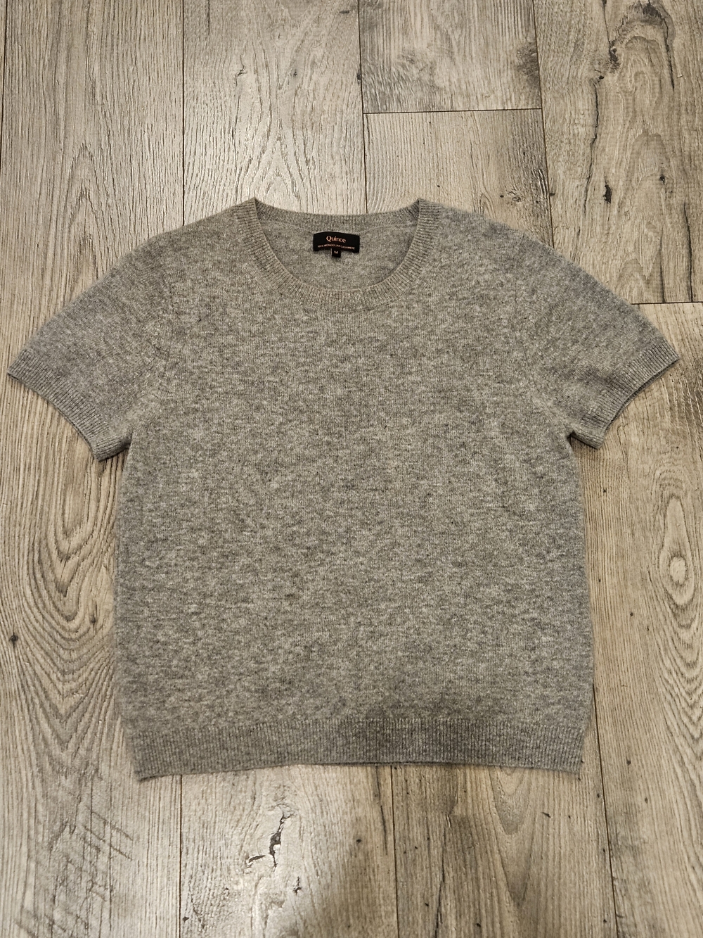 Quince Heather Gray 100% Cashmere Crewneck Sweater Sz. M